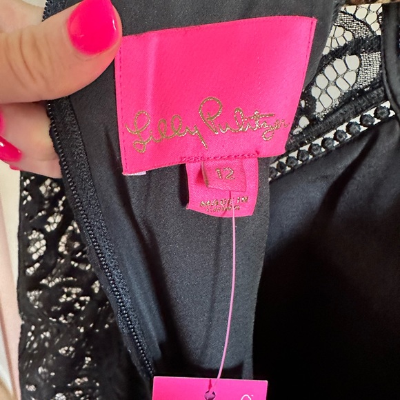 Lilly Pulitzer Averi Lace Dress in Onyx Two Tone Carnival Lace - Size 12 - Picture 8 of 12